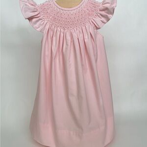 NWOT Sweet Dreams Pink Smocked Pearl Flutter-Sleeve Dress